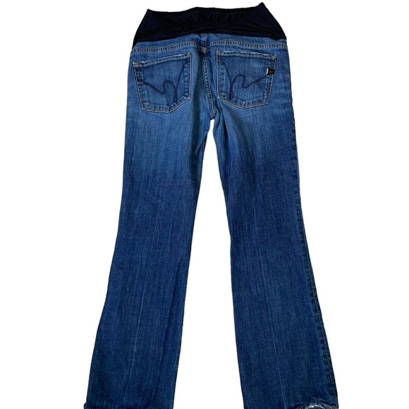 Citizen's of Humanity maternity boot cut wide leg jeans medium wash 30" waist - Picture 6 of 11